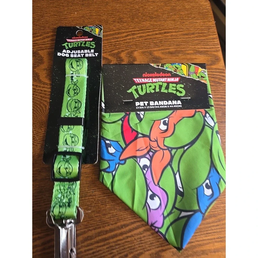 Teenage Mutant Ninja Turtles Adjustable Dog Seat Belt & Bandana ‎ (Brand New)